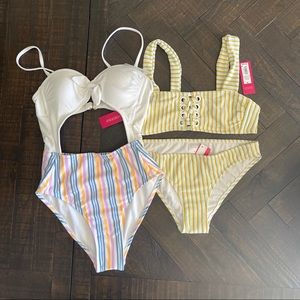2 pairs of swimsuits a one piece & two piece from target NWT